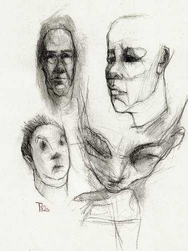 Print of Expressionism Portrait Drawings by Tore Bahnson