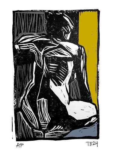 Print of Expressionism Nude Printmaking by Tore Bahnson