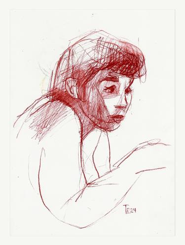 Print of Expressionism Portrait Drawings by Tore Bahnson