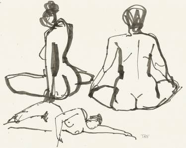 Print of Figurative Nude Drawings by Tore Bahnson