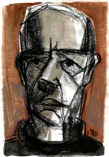Print of Expressionism Portrait Drawings by Tore Bahnson