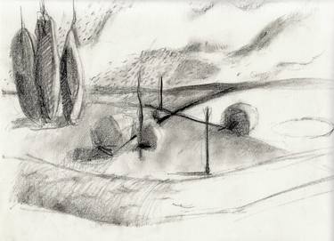 Print of Expressionism Landscape Drawings by Tore Bahnson