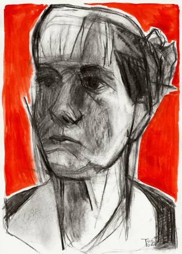 Print of Expressionism Portrait Drawings by Tore Bahnson