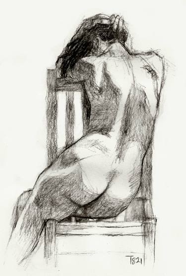 Print of Expressionism Nude Drawings by Tore Bahnson