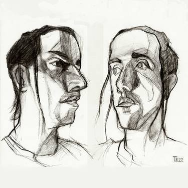 Original Expressionism Portrait Drawings by Tore Bahnson
