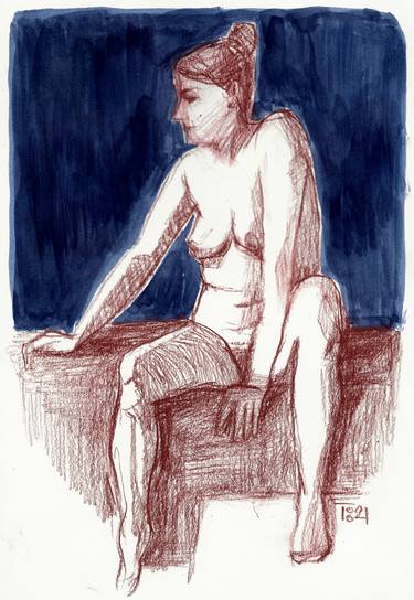 Woman seated on bed thumb