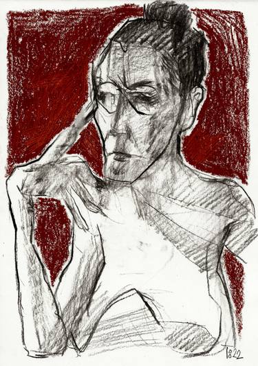 Print of Expressionism Portrait Drawings by Tore Bahnson