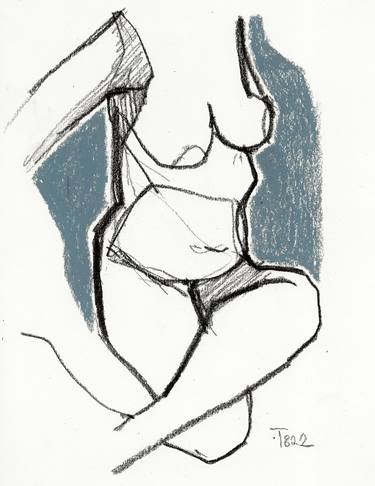 Print of Expressionism Nude Drawings by Tore Bahnson