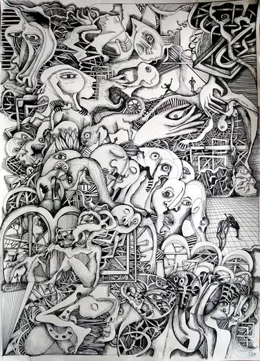 Print of Cubism Fantasy Drawings by Joan Quintas Toledo -JOY