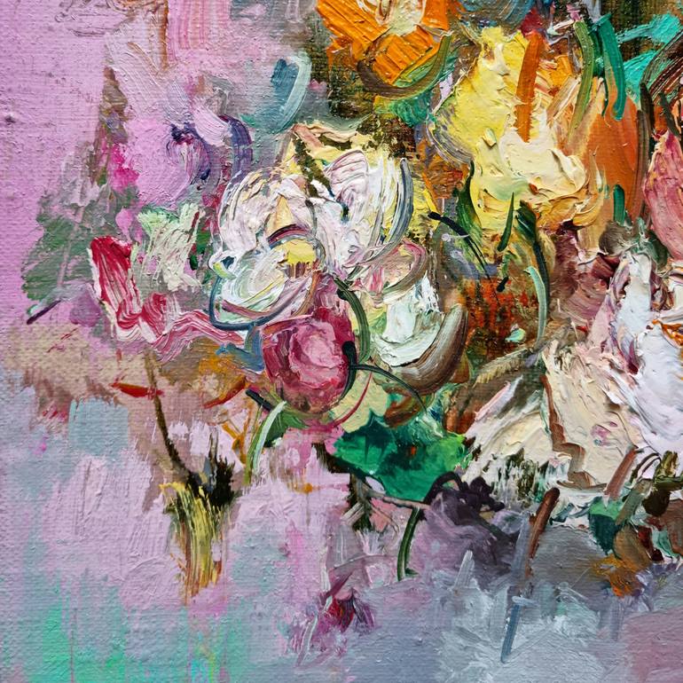 Original Impressionism Floral Painting by Hennadii Penskyi