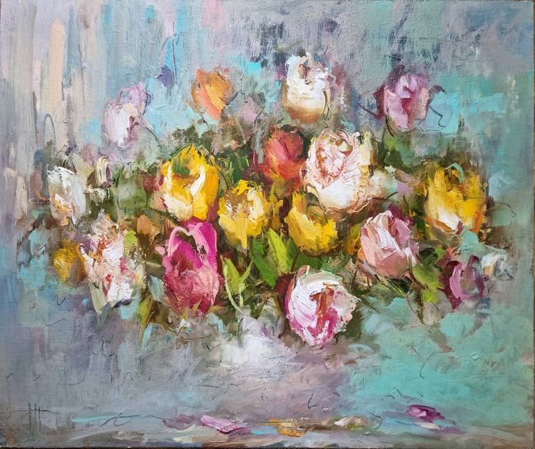 Original Impressionism Floral Paintings by Hennadii Penskyi