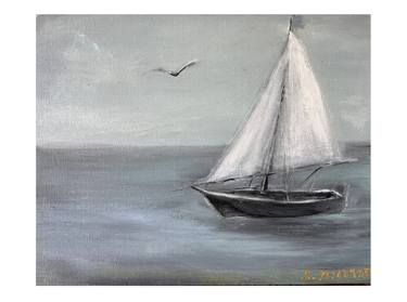 Sailboat Painting Seascape Original Art Oil Painting thumb