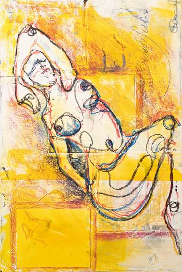 Original Abstract Expressionism Nude Painting by Kushal Bastakoti