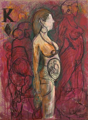 Original Abstract Expressionism Nude Painting by Kushal Bastakoti