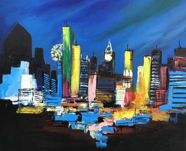Print of Abstract Expressionism Cities Paintings by Kushal Bastakoti