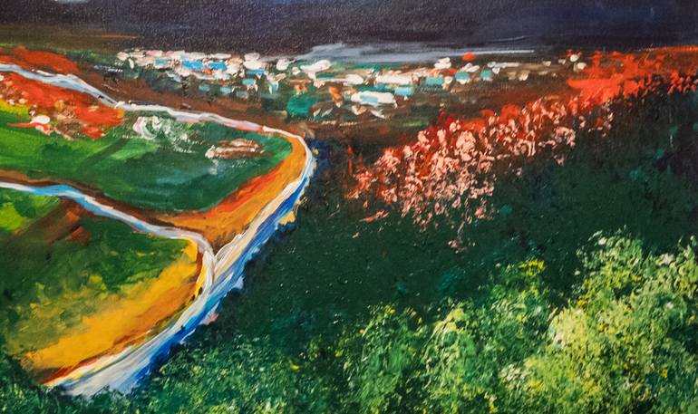 Original Abstract Expressionism Landscape Painting by Kushal Bastakoti