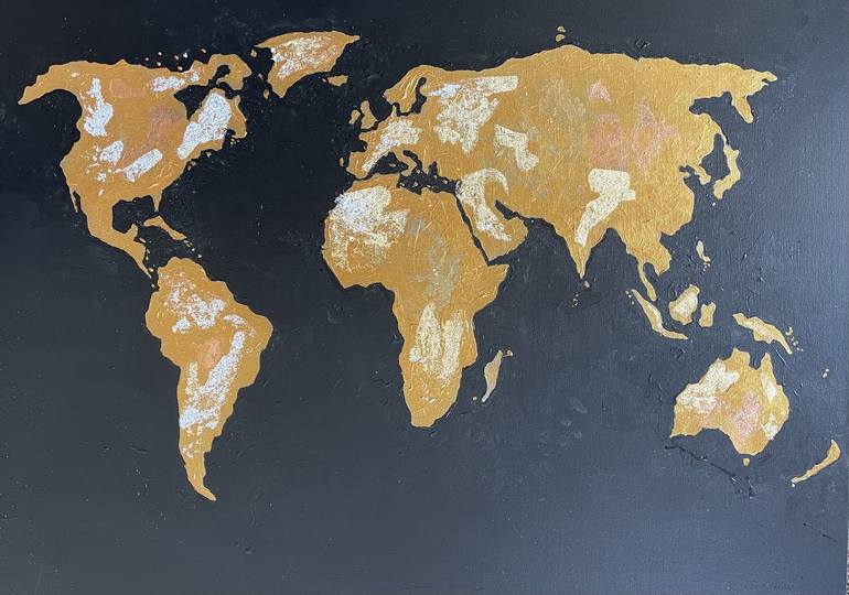 world map painting