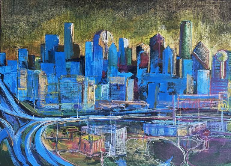 Dallas downtown Painting by Kushal Bastakoti Saatchi Art