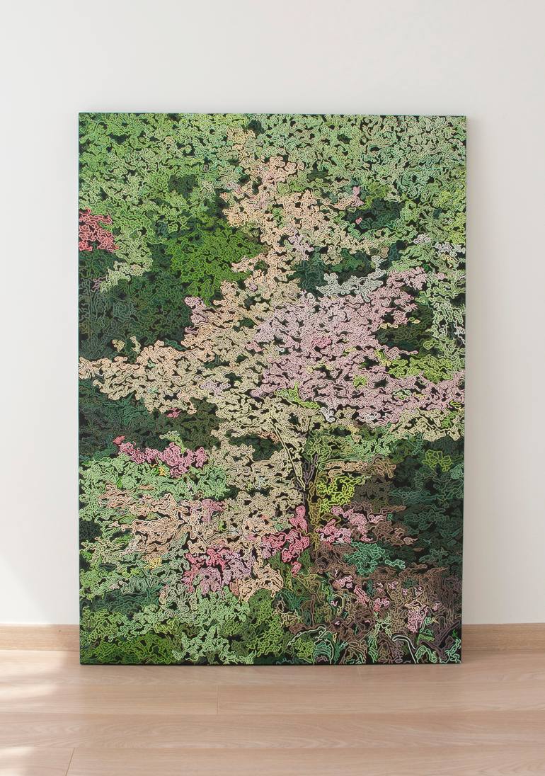 Original Abstract Garden Painting by Diana Iancu Torje