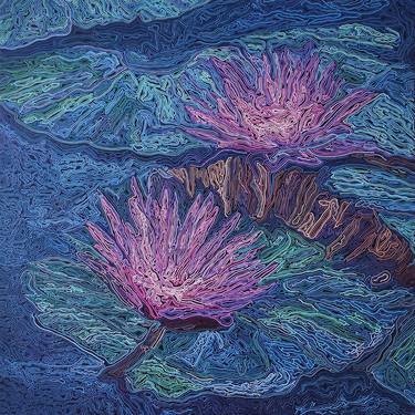 Saatchi Art Artist Diana Iancu Torje; Painting, “The night of the water lilies” #art