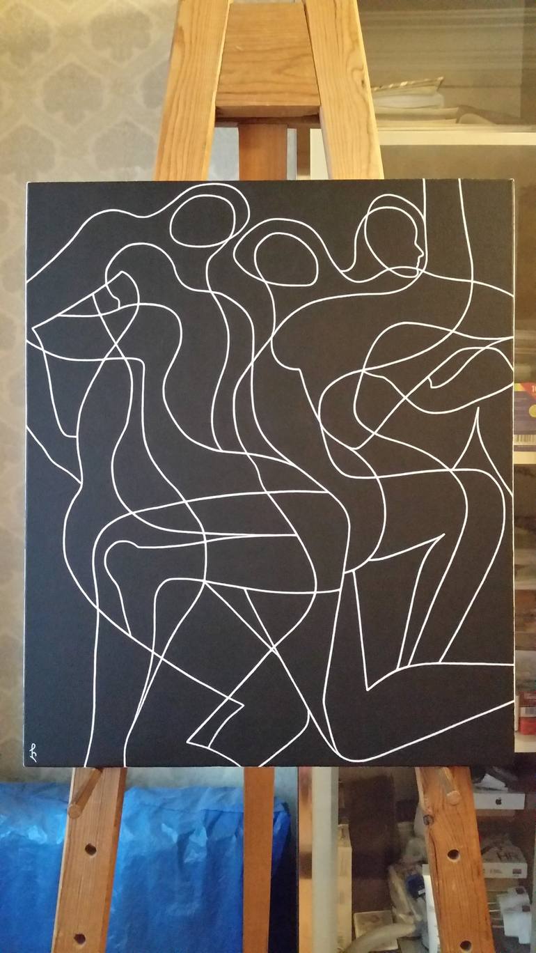 Original Minimalism Nude Painting by Lia Chechelashvili