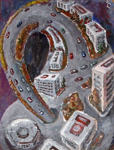 Original Expressionism Cities Paintings by Lia Chechelashvili