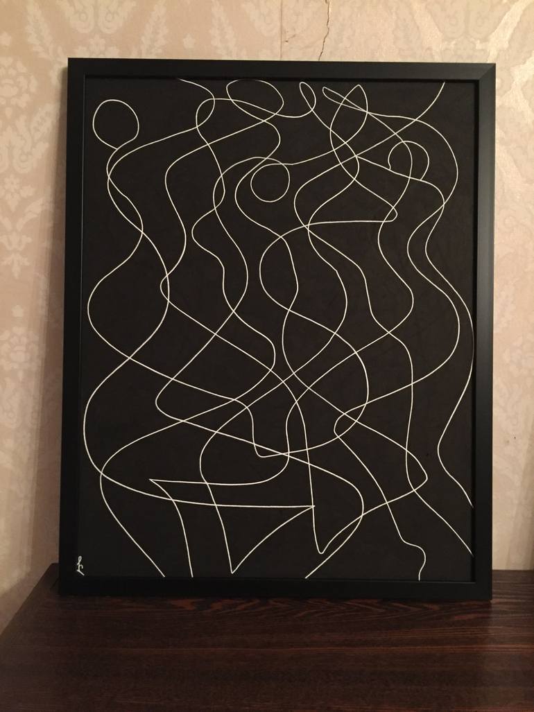 Original Abstract Women Drawing by Lia Chechelashvili
