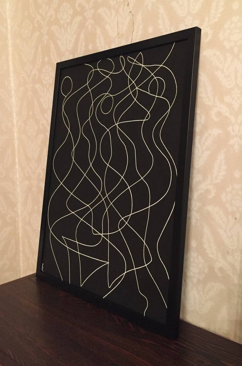 Original Abstract Women Drawing by Lia Chechelashvili