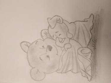 Winnie The Pooh cute pencil drawing thumb