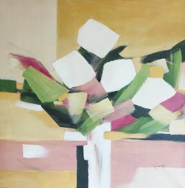 Original Abstract Floral Paintings by Fanou MONTEL