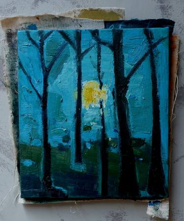 Moonlight Series No 3, moonlight on the forest thumb