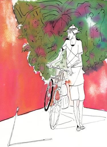 Print of Illustration Bicycle Drawings by Ignacio Fernández