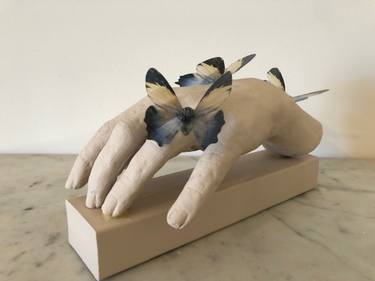Blue Butterflies on Hand thumb