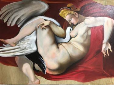 Imitation-Leda and the Swan, Michelangelo thumb