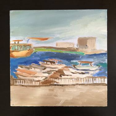 Original Impressionism Boat Paintings by Maha Al-Zahrani