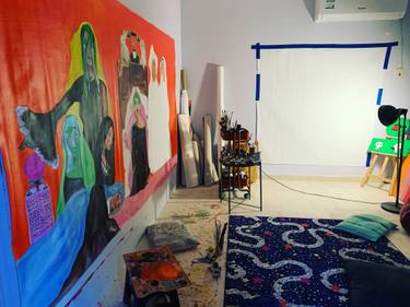 Original Abstract Expressionism People Paintings by Maha Al-Zahrani