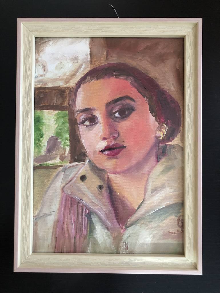 Original Portraiture Portrait Painting by Maha Al-Zahrani