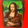 close up to the painted Monalisa.