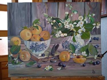 Still life with fruits and flowers thumb