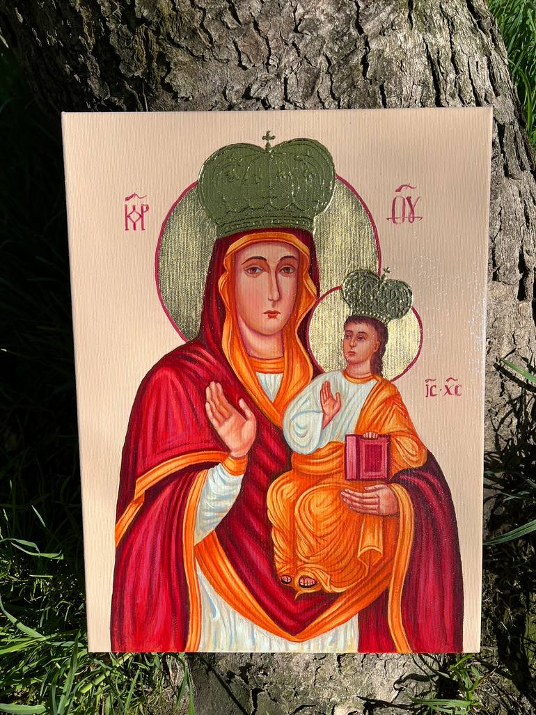 Original Art Deco Religion Painting by Stefan Rybkevych