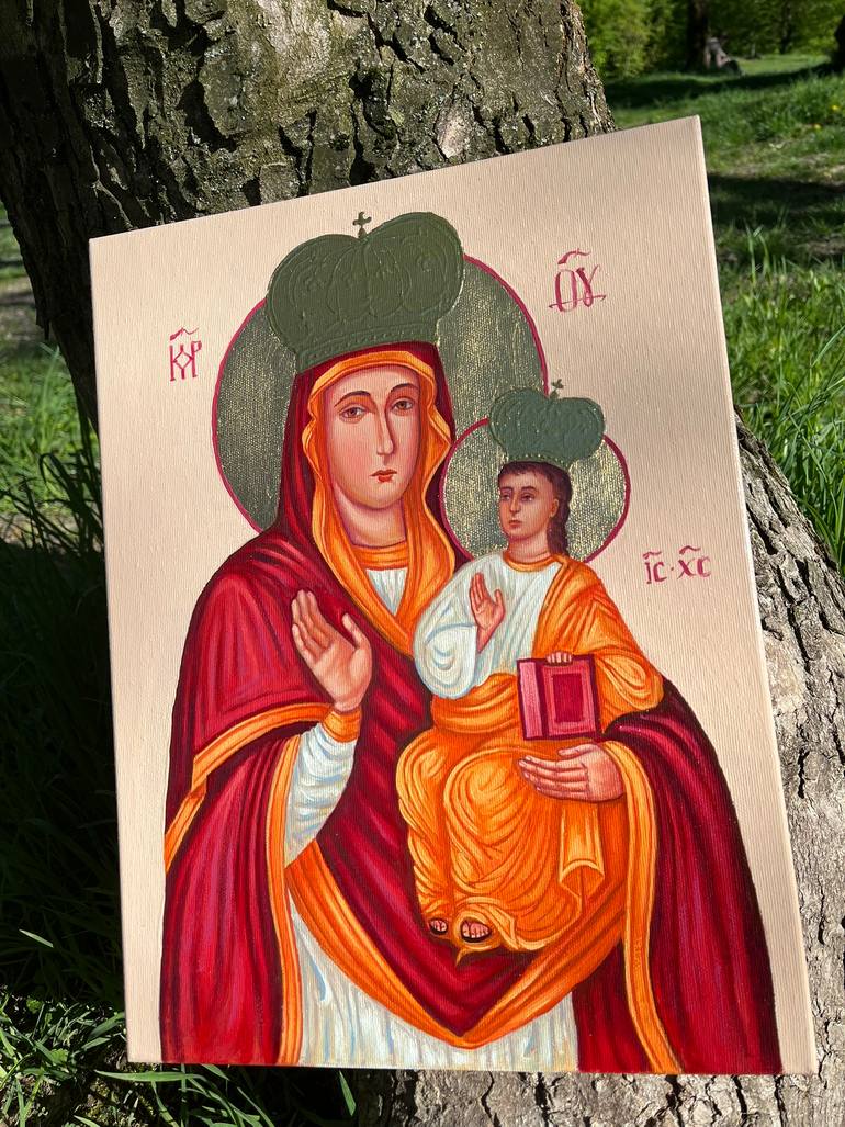 Original Art Deco Religion Painting by Stefan Rybkevych