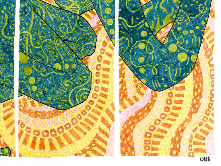 Original Abstract Women Drawing by Diane Baldwin