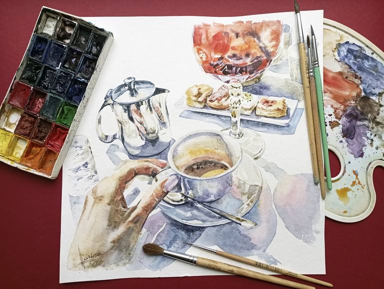 Original Food & Drink Painting by Olga Larina