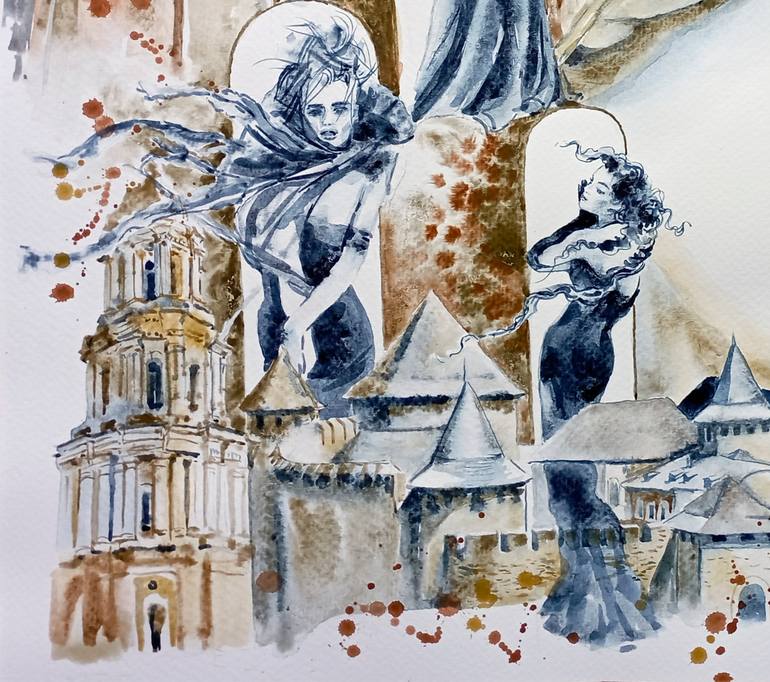 Original Conceptual Architecture Painting by Olga Larina