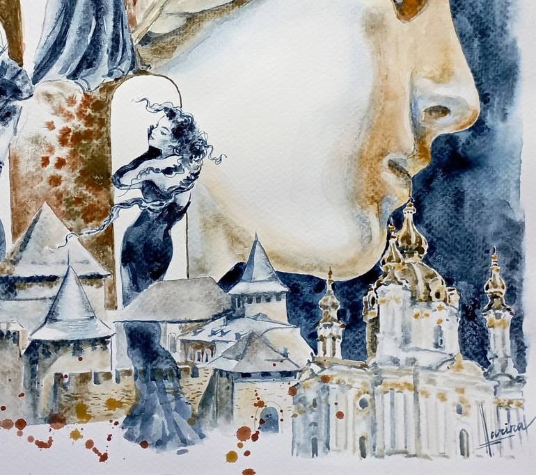 Original Conceptual Architecture Painting by Olga Larina
