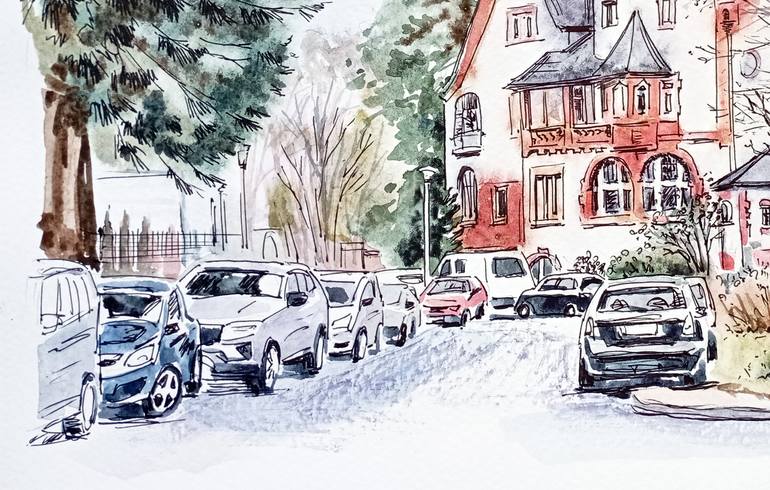 Original Figurative Cities Mixed Media by Olga Larina