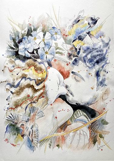 Original Contemporary Love Mixed Media by Olga Larina