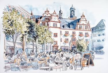 Original Art Nouveau Architecture Mixed Media by Olga Larina
