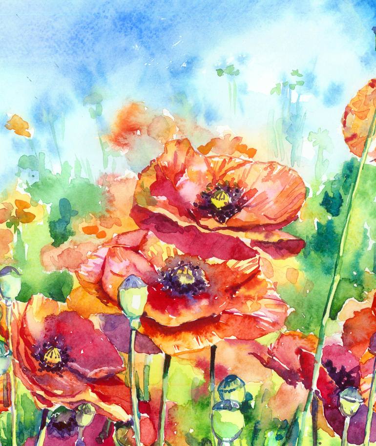 Original Floral Painting by Olga Larina