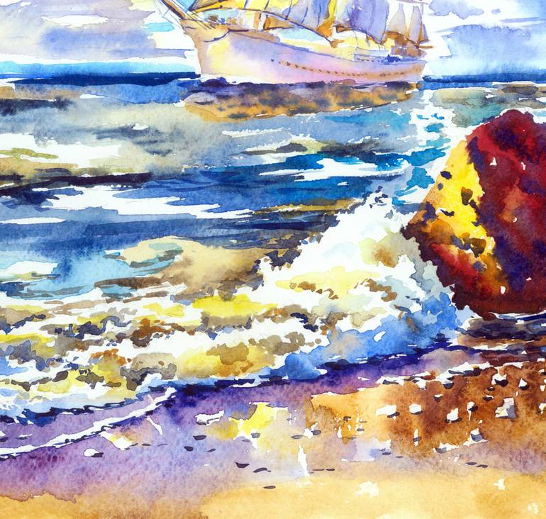Original Fine Art Seascape Painting by Olga Larina